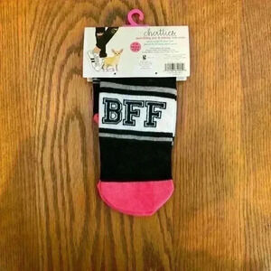 🌈 6/$60, NWT Chatties Pet & Owner BFF Sock Set Black White Pink Stripes Small
